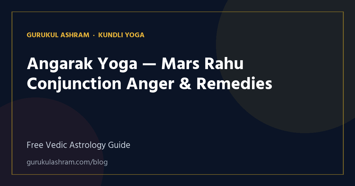 Angarak Yoga — Mars Rahu Conjunction Anger & Remedies — Kundli Yoga guide, Gurukul Ashram