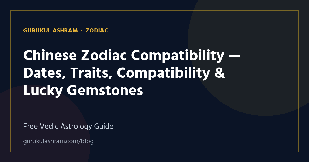 Chinese Zodiac Compatibility — Dates, Traits, Compatibility & Lucky Gemstones — Zodiac guide, Gurukul Ashram