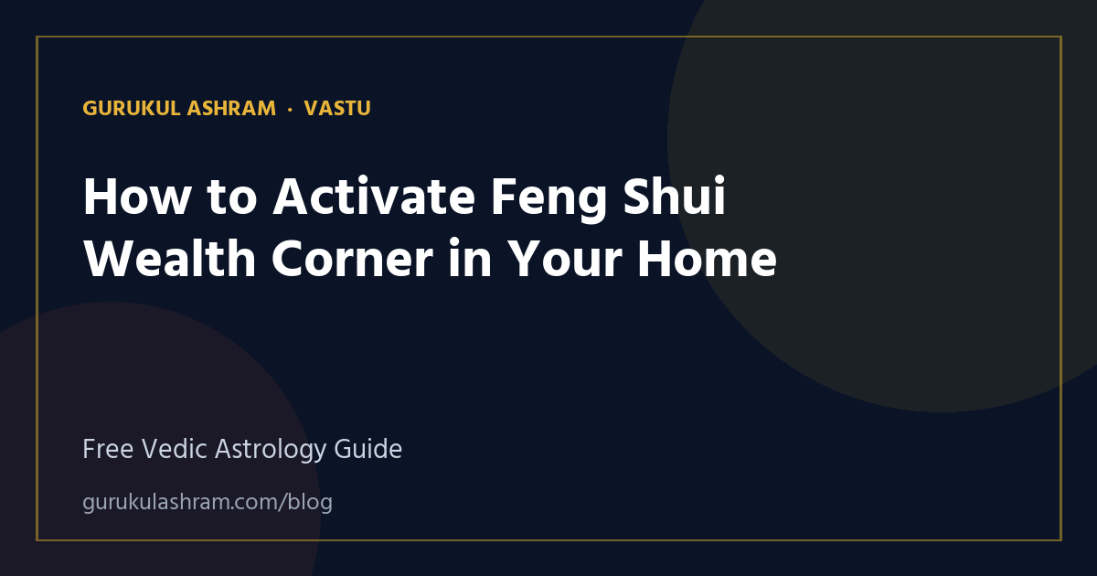 How to Activate Feng Shui Wealth Corner in Your Home — Vastu guide, Gurukul Ashram