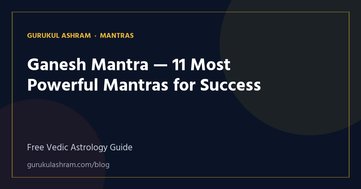 Ganesh Mantra — 11 Most Powerful Mantras for Success — Mantras guide, Gurukul Ashram