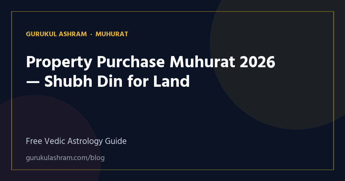 Property Purchase Muhurat 2026 — Shubh Din for Land — Muhurat guide, Gurukul Ashram