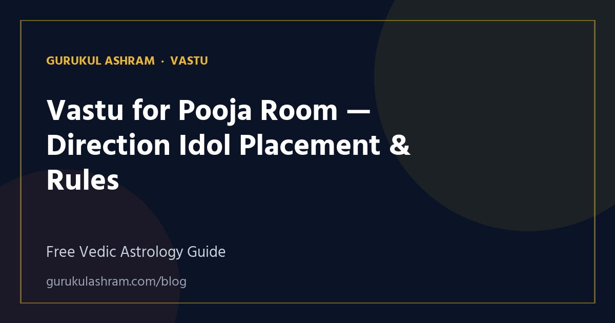 Vastu for Pooja Room — Direction Idol Placement & Rules — Vastu guide, Gurukul Ashram