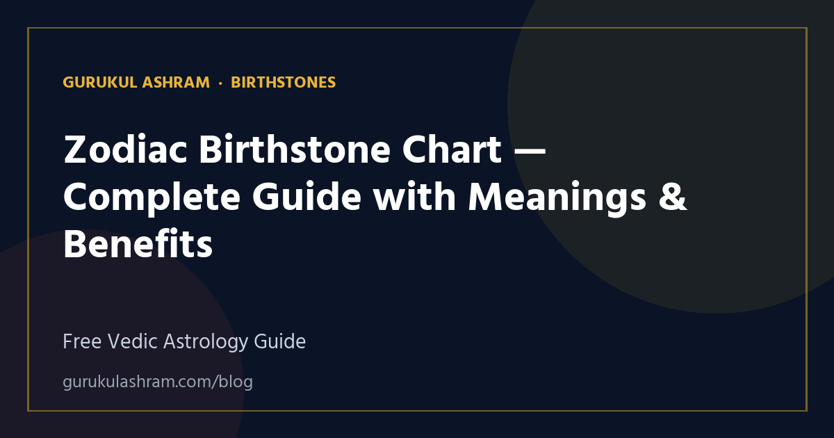 Zodiac Birthstone Chart — Complete Guide with Meanings & Benefits — Birthstones guide, Gurukul Ashram