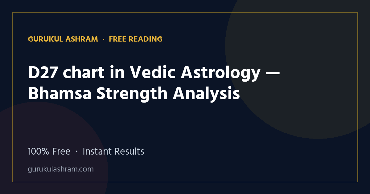 D27 chart in Vedic Astrology — Bhamsa Strength Analysis — Gurukul Ashram
