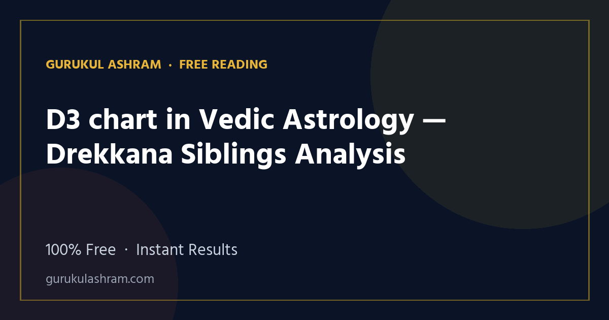 D3 chart in Vedic Astrology — Drekkana Siblings Analysis — Gurukul Ashram