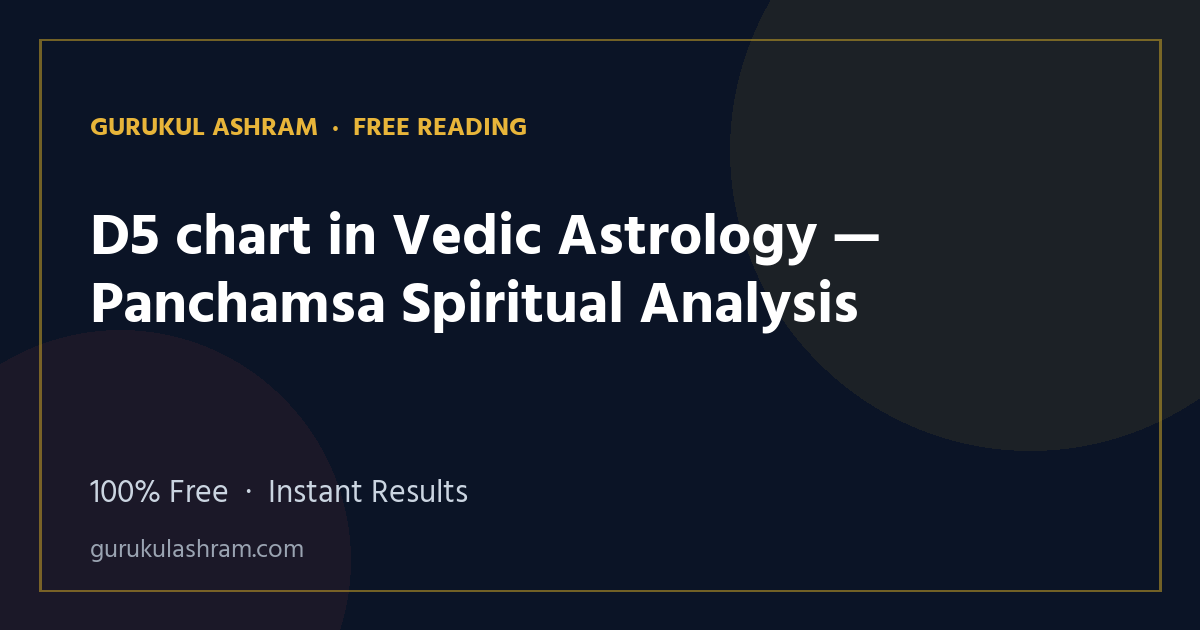 D5 chart in Vedic Astrology — Panchamsa Spiritual Analysis — Gurukul Ashram