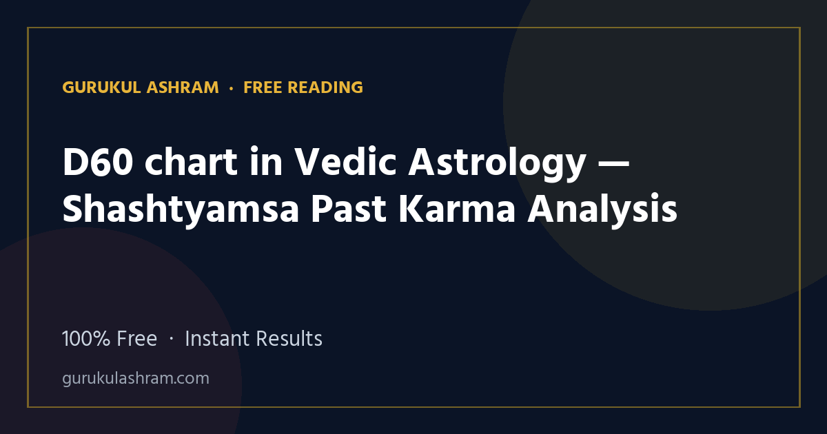 D60 chart in Vedic Astrology — Shashtyamsa Past Karma Analysis — Gurukul Ashram