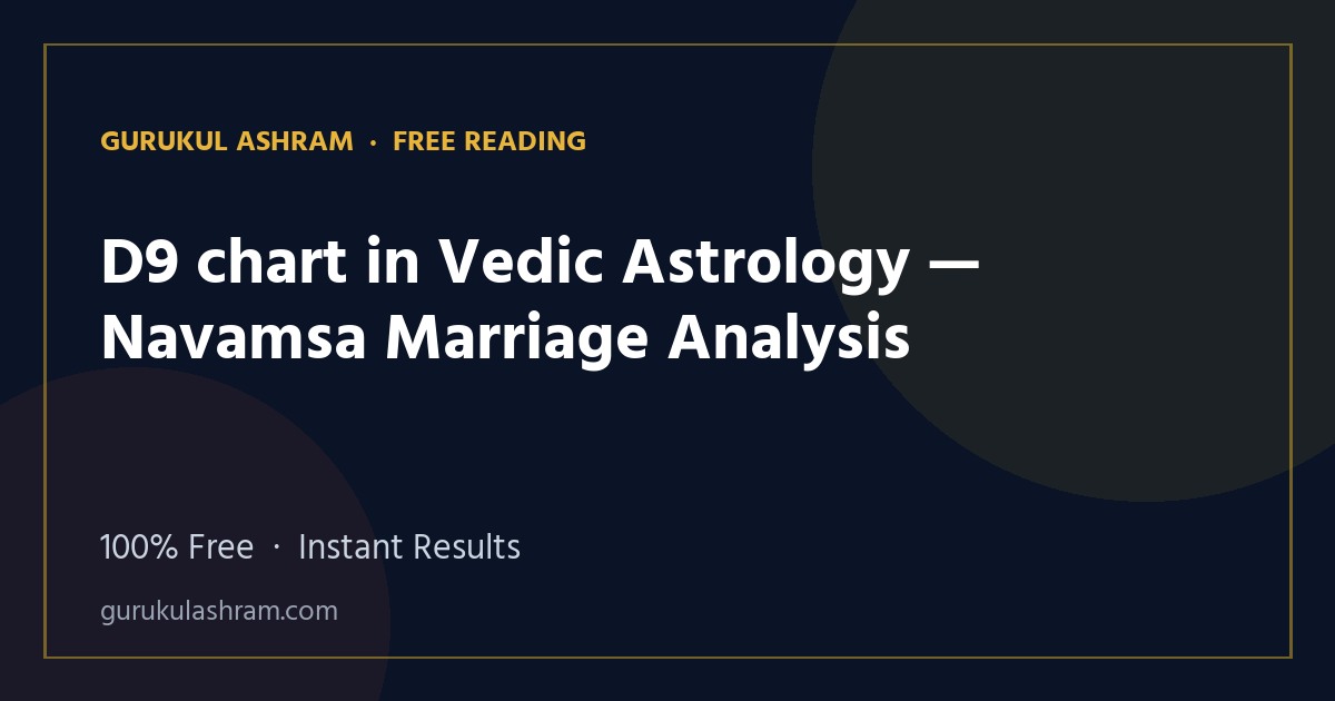 D9 chart in Vedic Astrology — Navamsa Marriage Analysis — Gurukul Ashram