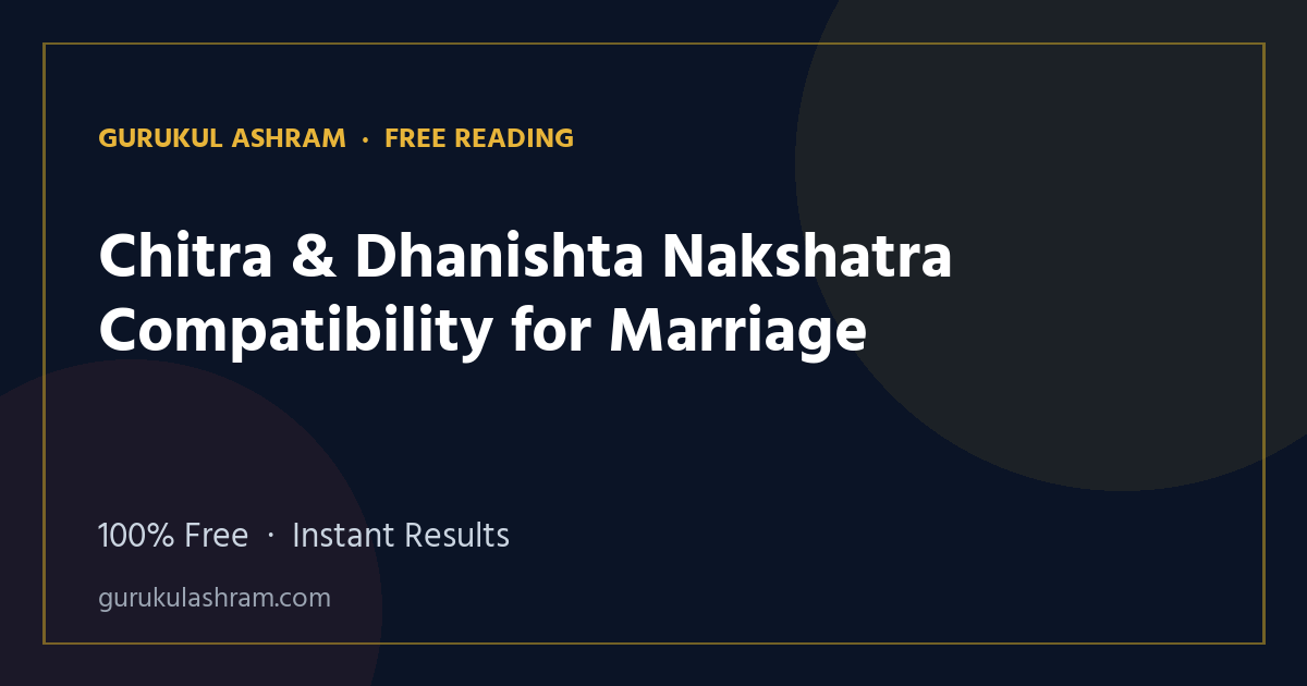 Chitra & Dhanishta Nakshatra Compatibility for Marriage — Gurukul Ashram